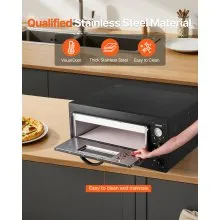 VEVOR Pizza Oven Electric, 24" Commercial Countertop Pizza Oven, 842°F Max Temp, 4200W Indoor Pizza Maker with Thermometer, Dual Temp Control Knob, Even Heat Pizza Cooker for Restaurant and Home Use