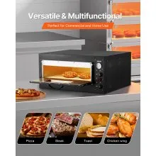 VEVOR Pizza Oven Electric, 24" Commercial Countertop Pizza Oven, 842°F Max Temp, 4200W Indoor Pizza Maker with Thermometer, Dual Temp Control Knob, Even Heat Pizza Cooker for Restaurant and Home Use