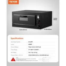 VEVOR Pizza Oven Electric, 24" Commercial Countertop Pizza Oven, 842°F Max Temp, 4200W Indoor Pizza Maker with Thermometer, Dual Temp Control Knob, Even Heat Pizza Cooker for Restaurant and Home Use