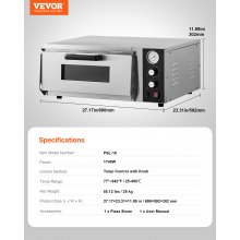 VEVOR 18-Inch Commercial Countertop Pizza Oven Single Deck Electric Pizza Oven