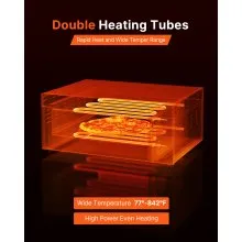 VEVOR Electric Pizza Oven, 18-Inch Commercial Pizza Ovens, 842°F Max Temp, 1740W Large Pizza Oven Countertop with Temp & Time Control, Built in Thermometer Indoor Pizza Maker for Restaurant Home Use