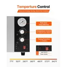 VEVOR Electric Pizza Oven, 18-Inch Commercial Pizza Ovens, 842°F Max Temp, 1740W Large Pizza Oven Countertop with Temp & Time Control, Built in Thermometer Indoor Pizza Maker for Restaurant Home Use