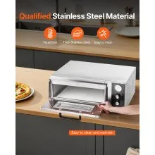 VEVOR Electric Pizza Oven, 18-Inch Commercial Pizza Ovens, 842°F Max Temp, 1740W Large Pizza Oven Countertop with Temp & Time Control, Built in Thermometer Indoor Pizza Maker for Restaurant Home Use