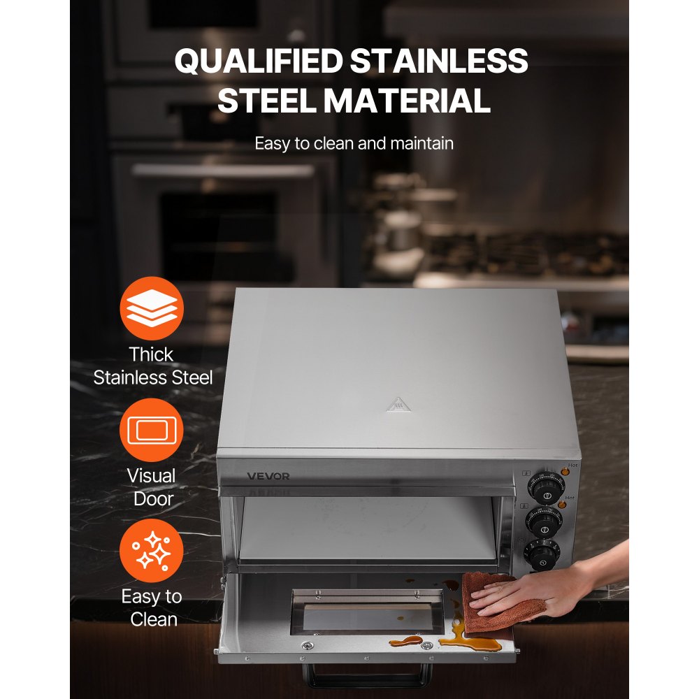 VEVOR Commercial Countertop Pizza Oven Electric Pizza Oven for 40.6 cm Pizza Indoor