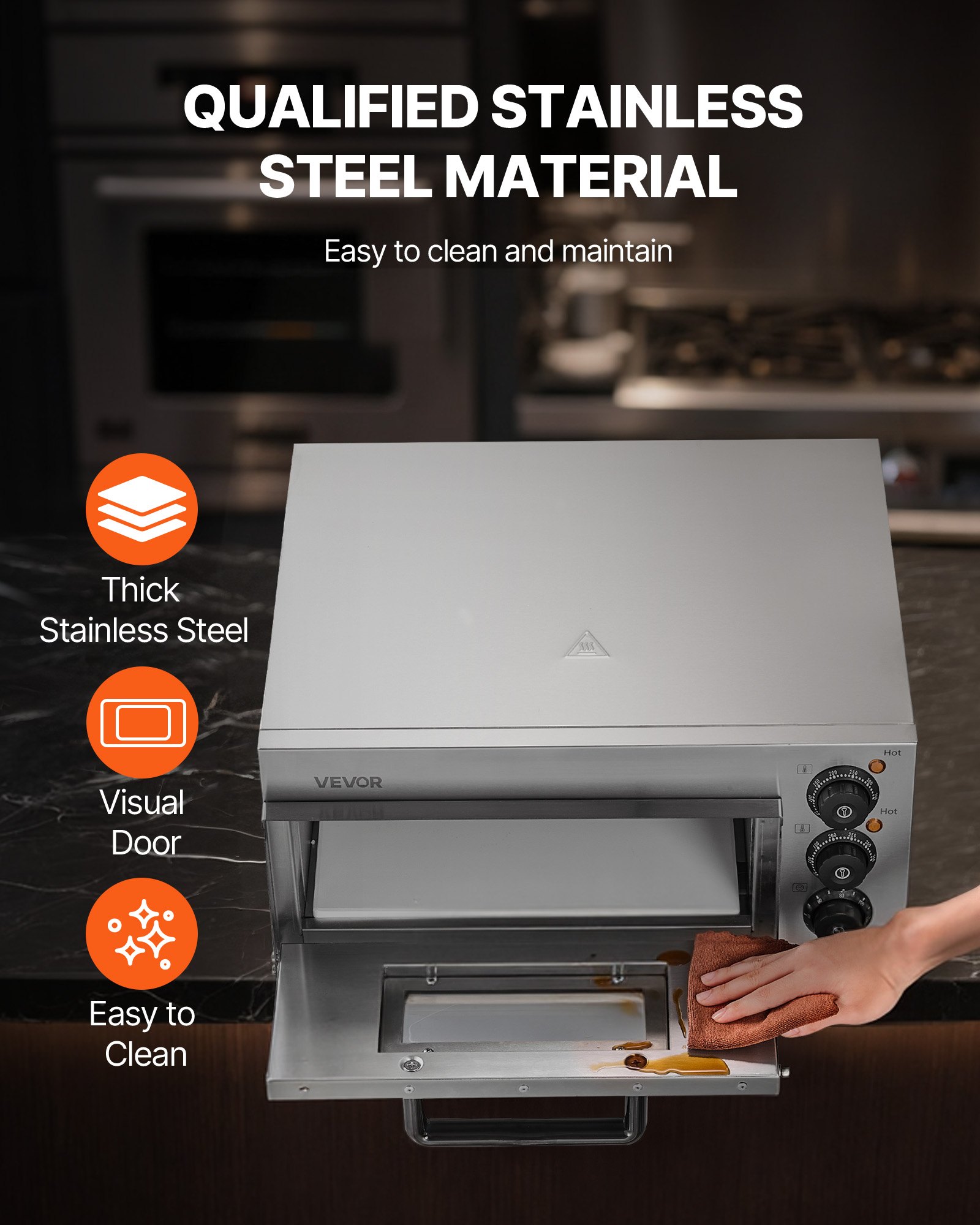VEVOR Commercial Countertop Pizza Oven Electric Pizza Oven for 35.56 cm Pizza Indoor