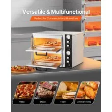 VEVOR 18-Inch Commercial Countertop Pizza Oven Double Deck Electric Pizza Oven