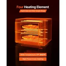 VEVOR Pizza Oven Electric, 18" Double-Deck Commercial Countertop Pizza Oven, 842°F Max Temp, Indoor Pizza Maker with Thermometer, Independent Upper & Lower Temp Control & Timer for Home Restaurant