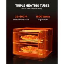 VEVOR Commercial Countertop Pizza Oven Electric Pizza Oven for 35.6 cm Pizza Indoor