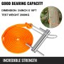 VEVOR Whoopee Sling 14 ft, Port Wrap Eye Sling 3/4 Inch, Notch Port Wrap Sling with Stainless Steel Port A Wrap, Whoopie Sling Arborist Rope 4409LBS Weight Capacity, Friction Device for loggers
