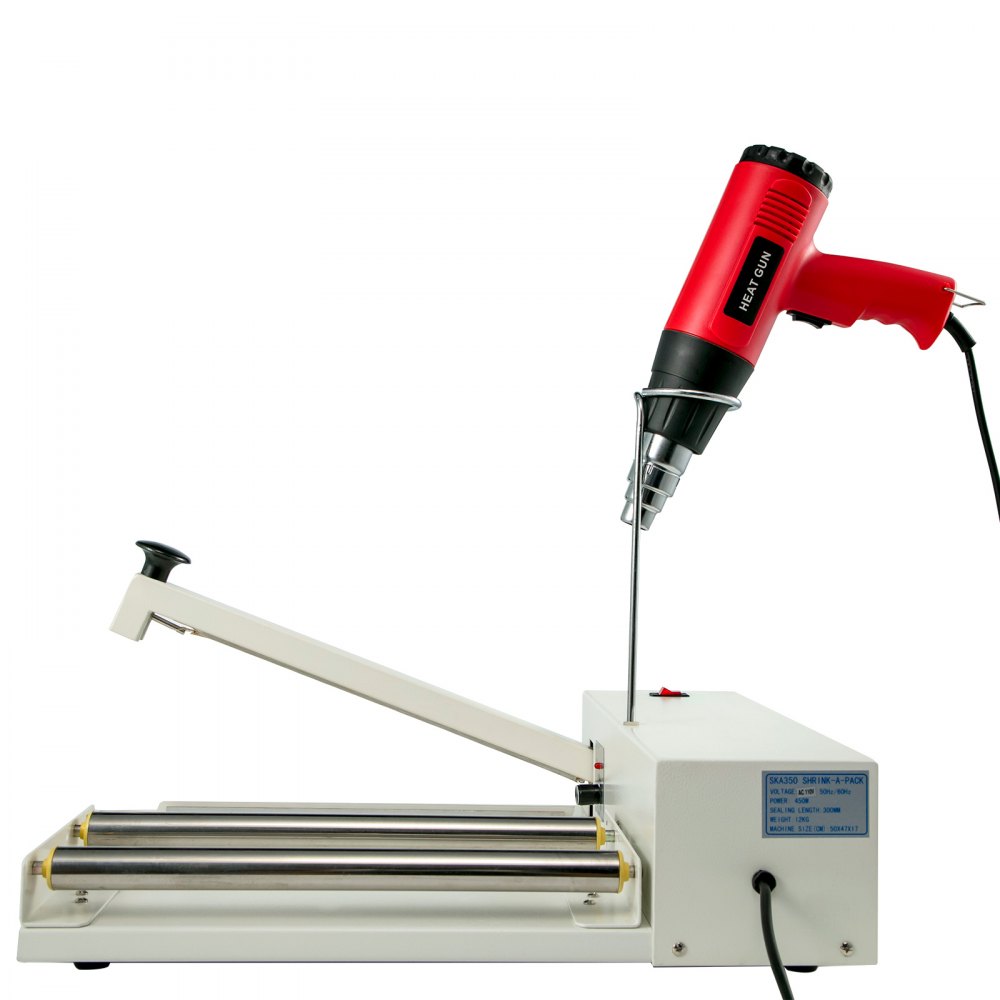 VEVOR 18\" Shrink Wrap Sealer, 530W I-Bar Shrink Wrap Machine, Shrink Wrap Sealer with Heat Gun and Shrink Film Suit for PVC POF Film