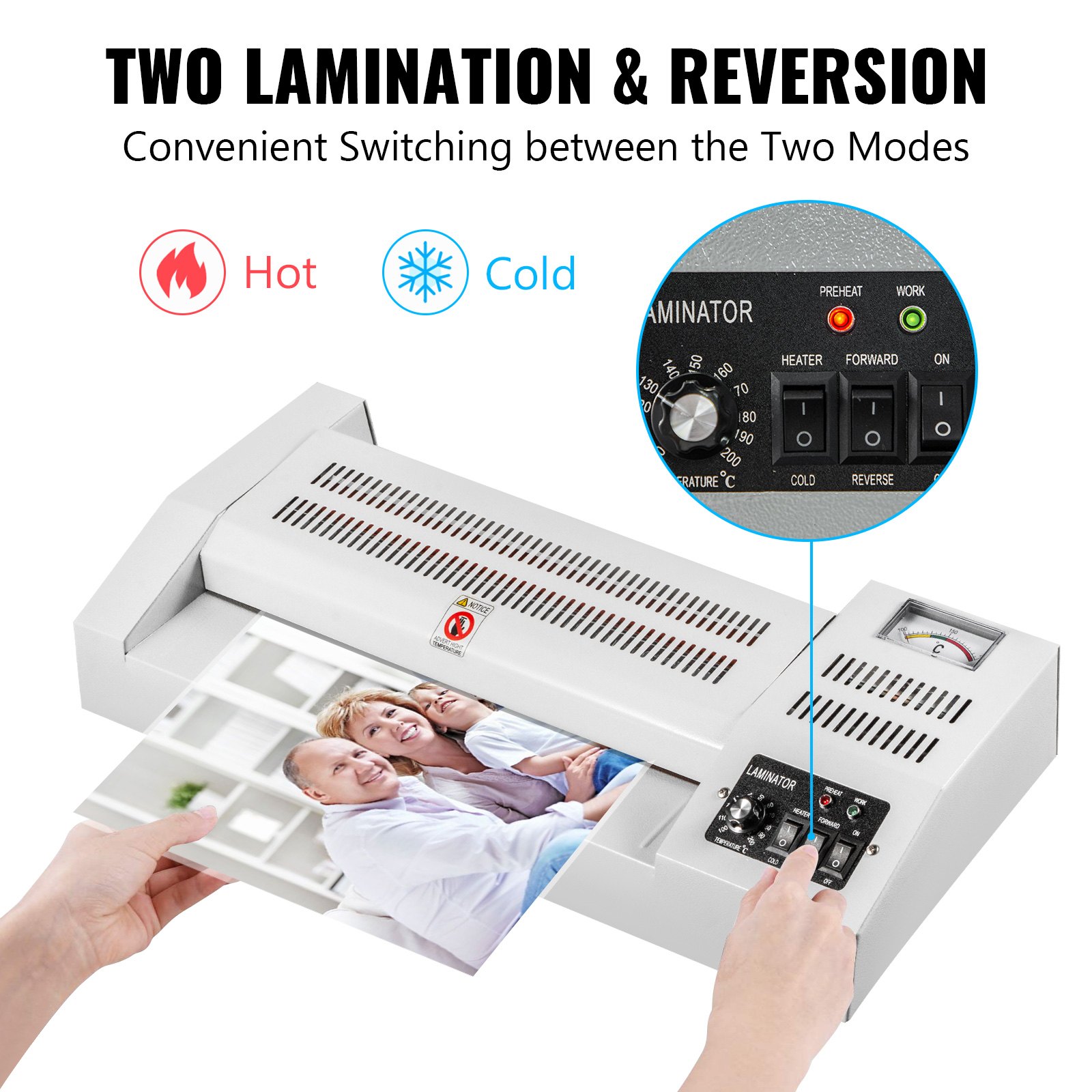 VEVOR Lamination Machine 12.6" Thermal Laminator Machine 4 Rollers System Portable Laminating Machine for Home School or Small Office Suitable for Use with Photos, Handouts or Other Laminating Needs