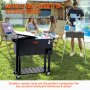 VEVOR Rolling Ice Chest Cooler Cart 80 Quart, Portable Bar Drink Cooler, Beverage Bar Stand Up Cooler with Wheels, Bottle Opener, Handles for Patio, Backyard, Party and Pool, Black, FDA Listed