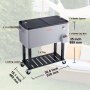 VEVOR Rolling Ice Chest Cooler Cart 80 Quart, Portable Bar Drink Cooler, Beverage Bar Stand Up Cooler with Wheels, Bottle Opener, Handles for Patio, Backyard, Party and Pool, Gray, FDA Listed