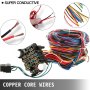 VEVOR 21 Circuit Wiring Harness Kit Long Wires Wiring Harness 21 standard Color Wiring Harness Kit with 21 Circuits 17 Fuses for Chevy Mopar Hotrods Ford Chrysler Universal