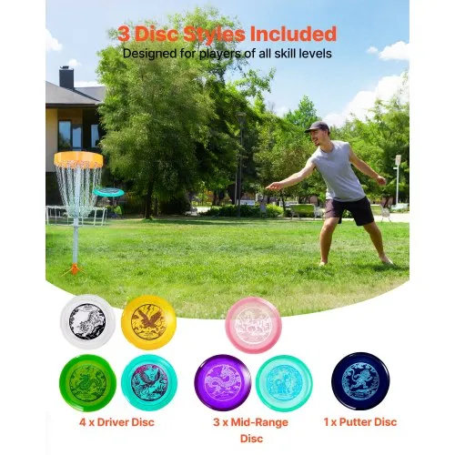 VEVOR Disc Golf Set, Pack Disc Golf Starter Set, Beginners