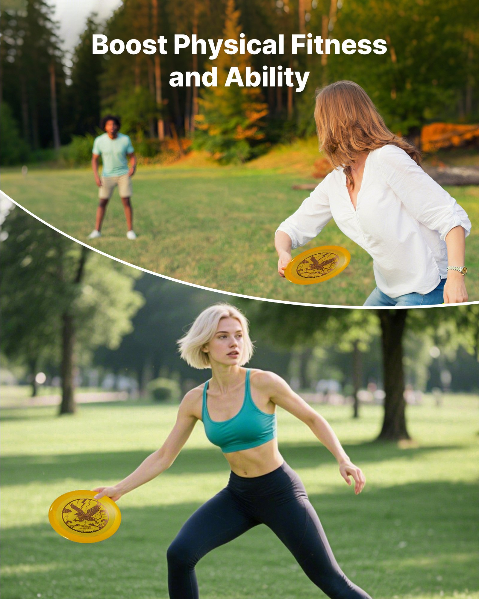 VEVOR Disc Golf Set, 8 Pack Disc Golf Starter Set, Beginners Flying Discs for Full-Body Strength Training, with Putter, Mid-Range, Driver, for Outdoor Backyard, Lawn, Beach, and Park