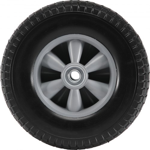 VEVOR Solid PU Run-Flat Tire Wheel, 10", 2-Pack, 180 lbs Dynamic Load, 220 lbs Static Load, Flat Free Tubeless Tires and Wheels for Hand Truck, Utility Cart, Dollies, Garden Trailers, Various Carts