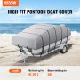 VEVOR Pontoon Boat Cover, 19'-20' Waterproof Trailerable Pontoon Cover, 800D Marine Grade PU Oxford Fabric, with Motor Cover, 16 Windproof Buckle Straps, Fits for 19'-20'L, Beam Width to 96", Grey