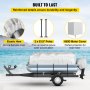 VEVOR Pontoon Boat Cover, Fit for 17'-20' Boat, Heavy Duty 600D Marine Grade Oxford Fabric, UV Resistant Waterproof Trailerable Boat Cover w/ 2 Support Poles and 7 Wind-Proof Straps, Gray