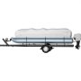 VEVOR Pontoon Boat Cover, Fit for 25\'-28\' Boat, Heavy Duty 600D Marine Grade Oxford Fabric, UV Resistant Waterproof Trailerable Boat Cover with 2 Support Poles and 7 Wind-Proof Straps, Gray