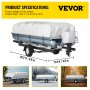 VEVOR Pontoon Boat Cover, Fit for 25'-28' Boat, Heavy Duty 600D Marine Grade Oxford Fabric, UV Resistant Waterproof Trailerable Boat Cover w/ 2 Support Poles and 7 Wind-Proof Straps, Gray