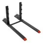 VEVOR Pallet Forks 1814 kg 1524 mm Clamp-On Pallet Forks Anti-Tilt Bar, Tractor Attachment for Skid Steer & Loader Bucket, Adjustable Stabilizer Bar, Heavy-Duty Reinforced Bucket Fork, Orange Tips