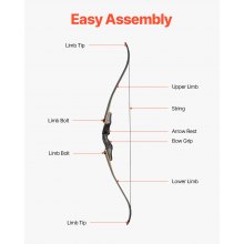 60in Takedown Recurve Bow Wooden Bow Arrow Kit Right Hand Hunting Practice 30lbs