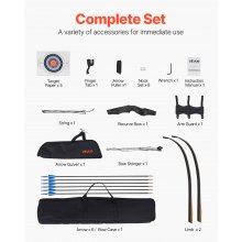60in Takedown Recurve Bow Wooden Bow Arrow Kit Right Hand Hunting Practice 30lbs