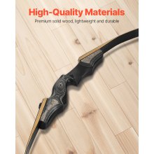 60in Takedown Recurve Bow Wooden Bow Arrow Kit Right Hand Hunting Practice 30lbs