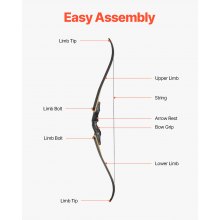 60in Takedown Recurve Bow Wooden Bow Arrow Kit Right Hand Hunting Practice 50lbs