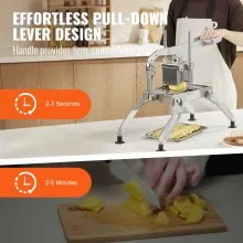 VEVOR Commercial Vegetable Slicer, 1/4 and 1/2 inch Tomato Slicer, Stainless Steel and Aluminum Alloy Vegetable Cutter Slicer, Manual Tomato Slicer with Non-slip Feet, for Tomatoes, Onions, Potatoes