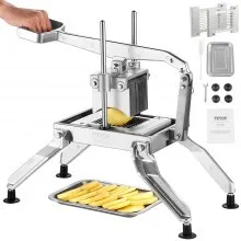 VEVOR Commercial Vegetable Slicer, 1/4 and 1/2 inch Tomato Slicer, Stainless Steel and Aluminum Alloy Vegetable Cutter Slicer, Manual Tomato Slicer with Non-slip Feet, for Tomatoes, Onions, Potatoes