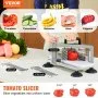 VEVOR Commercial Tomato Slicer, 1/4"+3/8"+3/16" Tomato Cutter Slicer, Stainless Steel Heavy Duty Tomato Slicer Machine, Manual Tomato Slicer with Non-slip Feet, Cutting Tomatoes, Cucumbers, Bananas