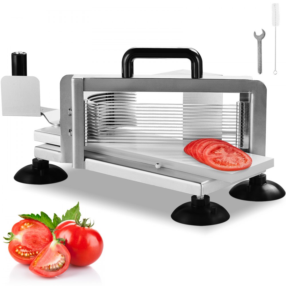 VEVOR Commercial Tomato Slicer, 1/4 inch Tomato Cutter Slicer, Stainless Steel Heavy Duty Tomato Slicer Machine, Manual Tomato Slicer with Non-slip Feet, for Cutting Tomatoes, Cucumbers, Bananas