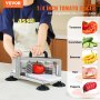 Fatiador de tomate comercial VEVOR, cortador de tomate de 1/4 de polegada, máquina cortadora de tomate resistente de aço inoxidável, cortador de tomate manual com pés antiderrapantes, para cortar tomates, pepinos, bananas