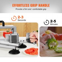 VEVOR Commercial Tomato Slicer, 1/4 inch Tomato Cutter Slicer, Stainless Steel Heavy Duty Tomato Slicer Machine, Manual Tomato Slicer with Non-slip Feet, for Cutting Tomatoes, Cucumbers, Bananas