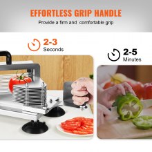 VEVOR Commercial Tomato Slicer, 3/16 inch Tomato Cutter Slicer, Stainless Steel Heavy Duty Tomato Slicer Machine, Manual Tomato Slicer with Non-slip Feet, for Cutting Tomatoes, Cucumbers, Bananas