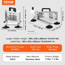 VEVOR Commercial Tomato Slicer, 3/8 inch Tomato Cutter Slicer, Stainless Steel Heavy Duty Tomato Slicer Machine, Manual Tomato Slicer with Non-slip Feet, for Cutting Tomatoes, Cucumbers, Bananas