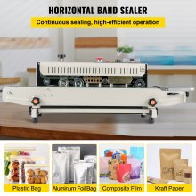 VEVOR FR-770 Continuous Band Sealer, Automatic Band Sealer with Digital Temperature Control, (Horizontal)