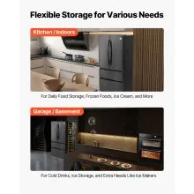 VEVOR French Door Refrigerator 18.9 Cu. Ft. Kitchen Fridge with LED Display