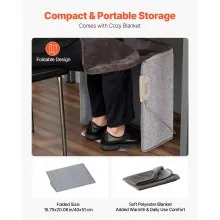 Under Desk Space Heater Foldable Foot Warmer Portable for Home Office