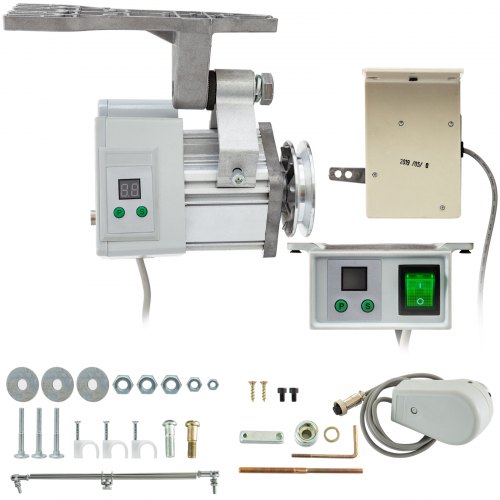 VEVOR 220V 400W Sewing Machine Servo Motor Max Speed 4500RPM Energy Saving Mute Tie Bar Brushless Servo Motor with Needle Positioner for Industrial Sewing Machine