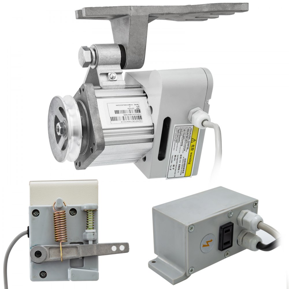 VEVOR 220V 400W Sewing Machine Servo Motor Max Speed 4500RPM Energy Saving Mute Tie Bar Brushless Servo Motor with Needle Positioner for Industrial Sewing Machine