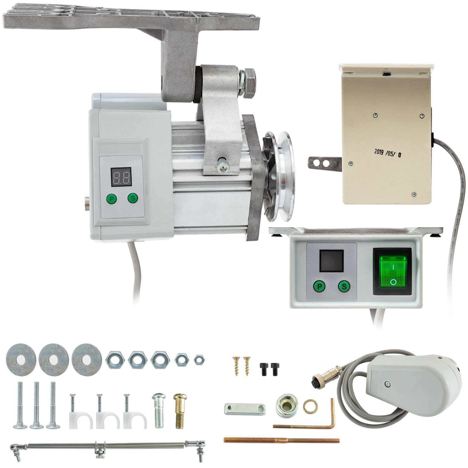 VEVOR 220V 400W Sewing Machine Servo Motor Max Speed 4500RPM Energy Saving Mute Tie Bar Brushless Servo Motor with Needle Positioner for Industrial Sewing Machine