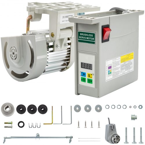 VEVOR 220V 600W Sewing Machine Servo Motor Max Speed 4500RPM Energy Saving Mute Tie Bar Brushless Servo Motor with Needle Positioner for Industrial Sewing Machine