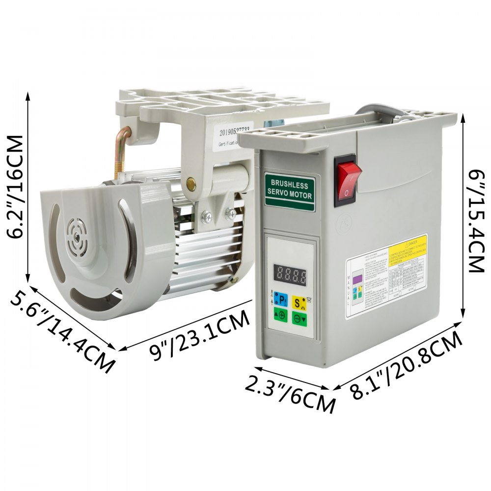 VEVOR 220V 600W Sewing Machine Servo Motor Max Speed 4500RPM Energy Saving Mute Tie Bar Brushless Servo Motor with Needle Positioner for Industrial Sewing Machine
