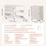 VEVOR Folding Sewing Table, Multipurpose Sewing Machine Table with Compact Design, Wheels, Shelves, Storage Trays, Wooden Pegs, and Magnetic Doors, Sewing Desk Cabinet for Sewing Machine, White