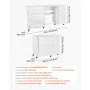 VEVOR Folding Sewing Table, Multipurpose Sewing Machine Table with Cabinet, Compact Design, Wheels, Wooden Pegs, Storage Trays and Shelf, Magnetic Door, Craft Station and Side Desk for Home, White