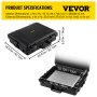Carcasă rigidă VEVOR, rezistentă la apă, 20 x 16 x 5 inci, cu spumă personalizabilă, husă de protecție portabilă pentru cameră, rezistentă la șocuri pentru laptop, pistol, cameră și altele, negru