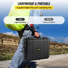 VEVOR Waterproof Hard Case, 20 x 16 x 5 Inches, with Customizable Foam, Portable Protective Hard Camera Case, Shockproof for Laptop, Pistol, Camera, and More, Black